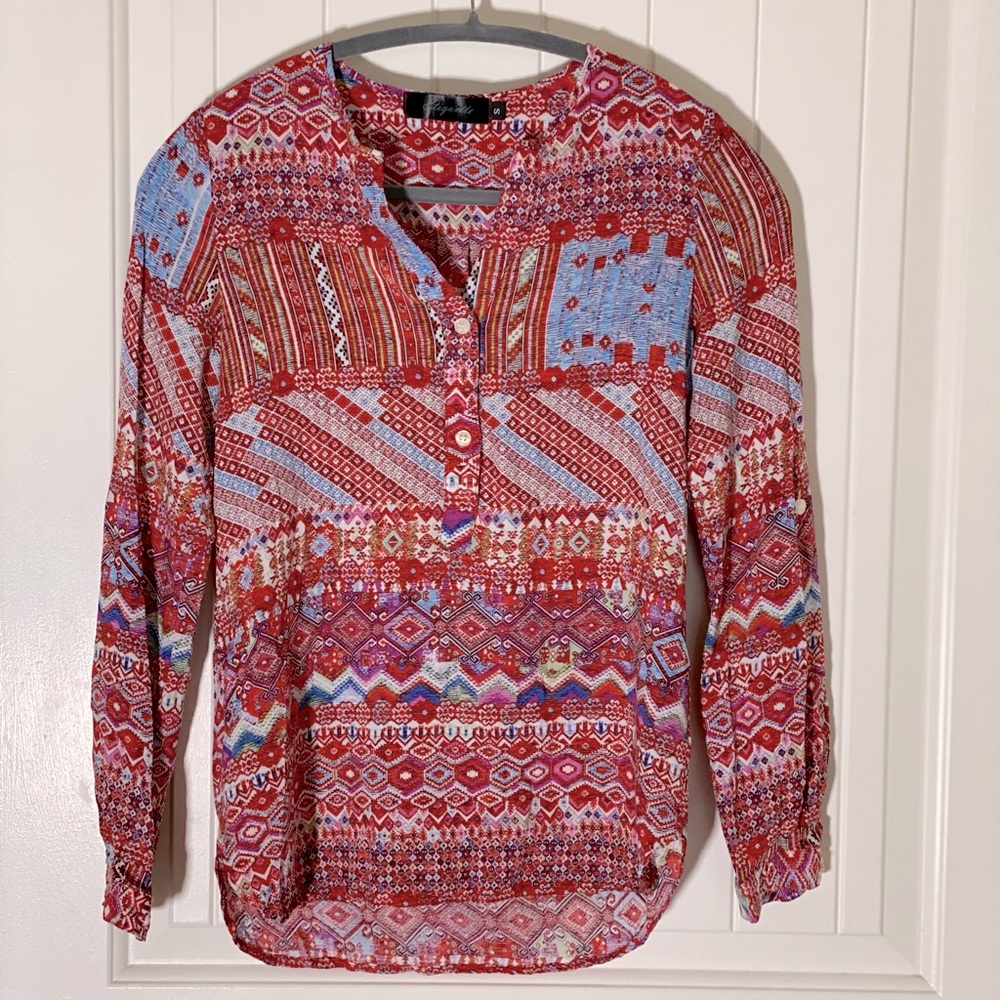long sleeve top, print